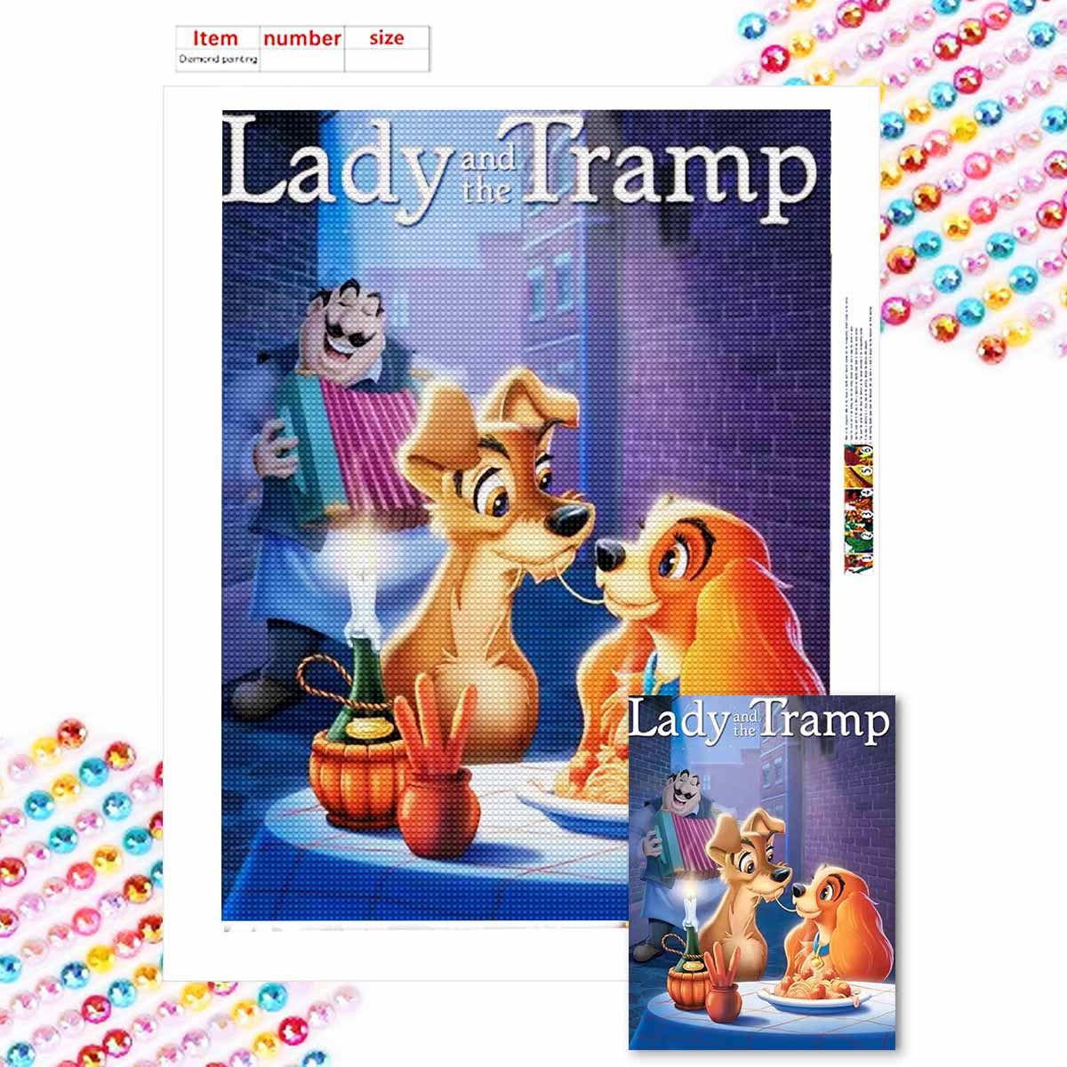 

Полная круглая алмазная живопись Искусство двух щенков Стразовая картина Мозаика Сделай сам 5D Вышивка крестом Домашнее украшение Round 20x30cm