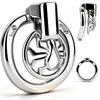 QKKQ Stainless Steel Chastity Cages Device With Aluminum Alloy Rings Penis Lock Cock Cage Penis Rings Sexy Tools For Men Sissy