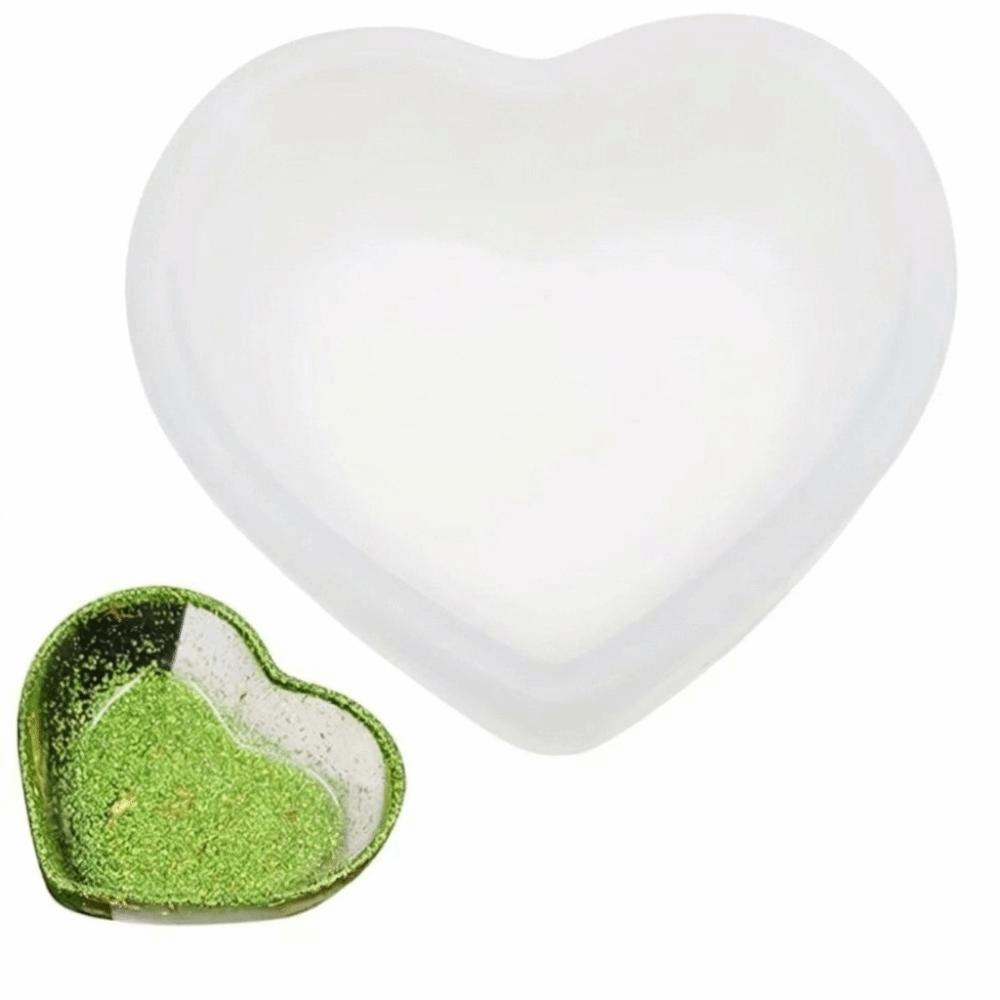 Small Silicone Craft Mold Heart-Shaped Resin Jewelry Mold Cute Storage Box Mold  Storage Containers