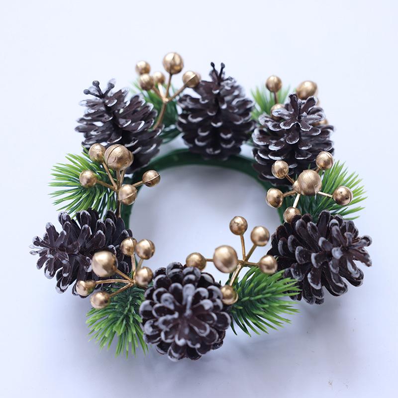 1 ks Vánoční stolní dekorace Svícenový kroužek Mini věnec Svícnový věnec Dekorace jídelního stolu