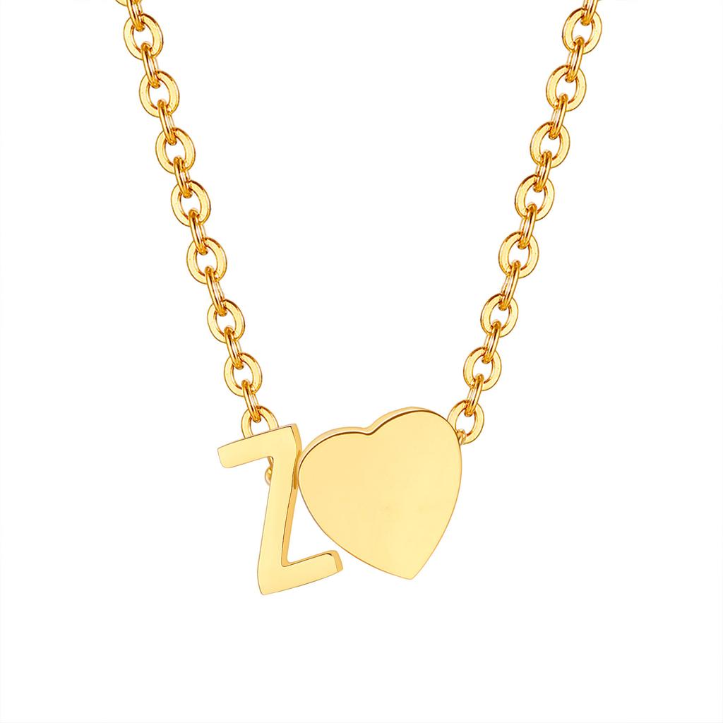 Initial Heart Necklace for Women,18K Gold Plated Stainless Steel Tiny Heart Letter Necklace, Personalized Name Jewelry