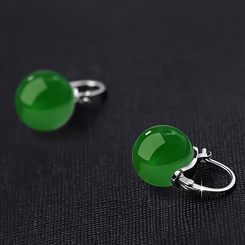SUNSLL New Ancient Style Green Jade Bead Drop Earrings Temperament Ear Buckle For Women Girls Banquet Party Jewelry Gifts