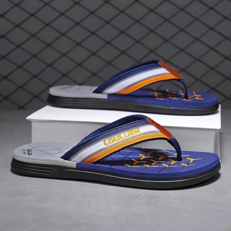 

Мужские шлепанцы, летние пляжные шлепанцы, высококачественные брендовые мужские модные дышащие повседневные пляжные мужские тапочки, летние уличные шлепанцы 39