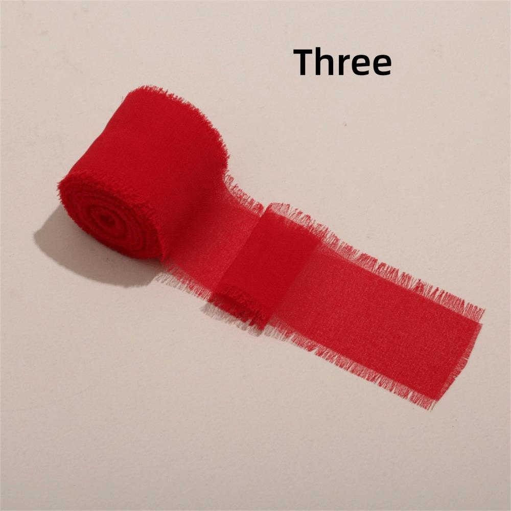 3 Rolls 5m Fringe Chiffon Silk Ribbon DIY Craft Hairy Chiffon Ribbon  Wedding Invitations