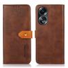KHAZNEH For Oppo A58 5G Leather Wallet Phone Cover Foldable Stand Cowhide Texture Case
