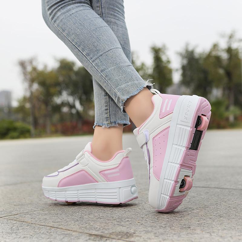 31-40 Children's Plus Size Fashionable Thick Soled Roller Skates Children's Wheeled Sports Shoes Outdoor Sports Shoes