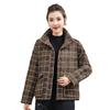 Winter new loose cotton-padded clothes stand-up collar cotton-padded jackets plaid women's cotton-padded clothes thickened warm jackets