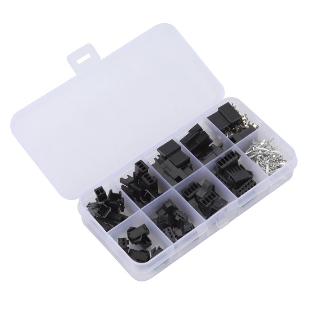 200PCS 2.54mm JST2.54mm 2/3/4/5PIN Strip Shape SM Plug Connector Black Multiple Models Connector Housing Kit Factory Areas