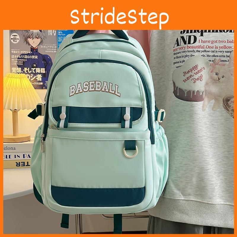 Letter Multicolor Baseball Nylon School Bag With Breathable Padding Teens For