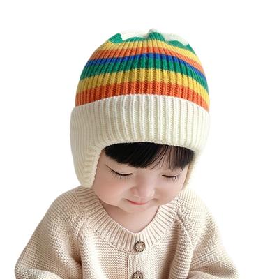Baby Jungen Mädchen Hüte Winter Warm Gestrickte Mützen 1 2 3 4 Jahre Alt mit Ohrenklappe für Kinder Outdoor Hüte