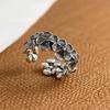 925 Sterling Silver Rings for Women Couple Minimalist Handmade Simple Retro Flower Zircon Ring Fine Jewelry Gift Prevent Allergy