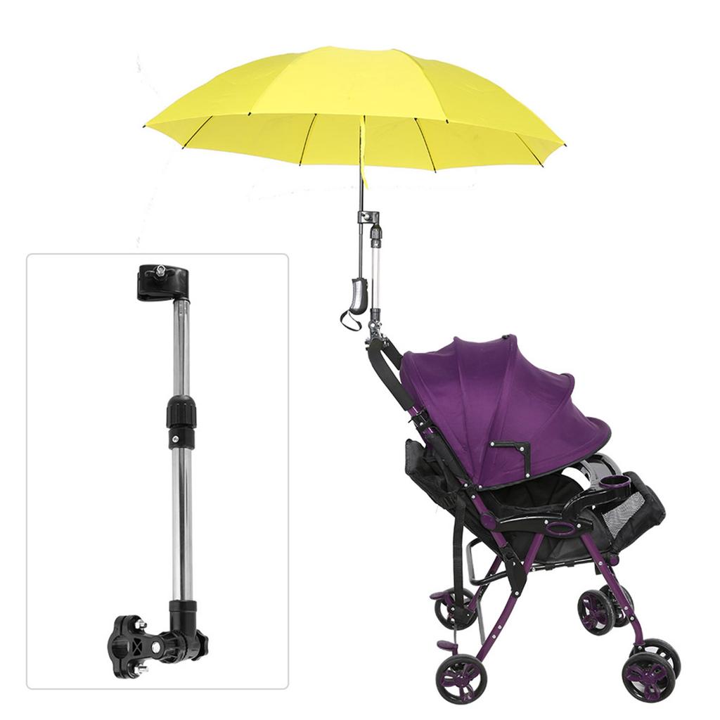 Umbrella Support Baby, Stainless Steel   Baby Stroller Trolley Wa Stand Pram Retractable Holder Port Walker for Wheelchair MBC