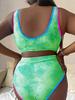 0XL - 4XL Novo Biquíni Tie Dye Tamanho Grande Maiô Plus Size Feminino Maiô Feminino Conjunto de Biquíni de Duas Peças Maiô