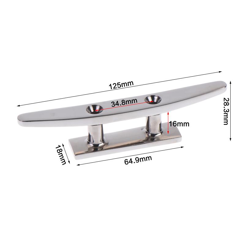 316 Stainless Steel Combo Mooring Cleat 1Pc 4 5 6 Inch 2 Hole Polished for Marine Boat Deck Use