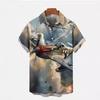 Fighter Series 1D Digital Printing Men's Hawaiian Shirt Short Sleeve Wholesale