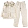 Three-Layer Padded Pajamas Women'S Autumn And Winter Coral Fleece Thickened Fleece Warm Super Thick Padded Jacket Flannel Loungewear