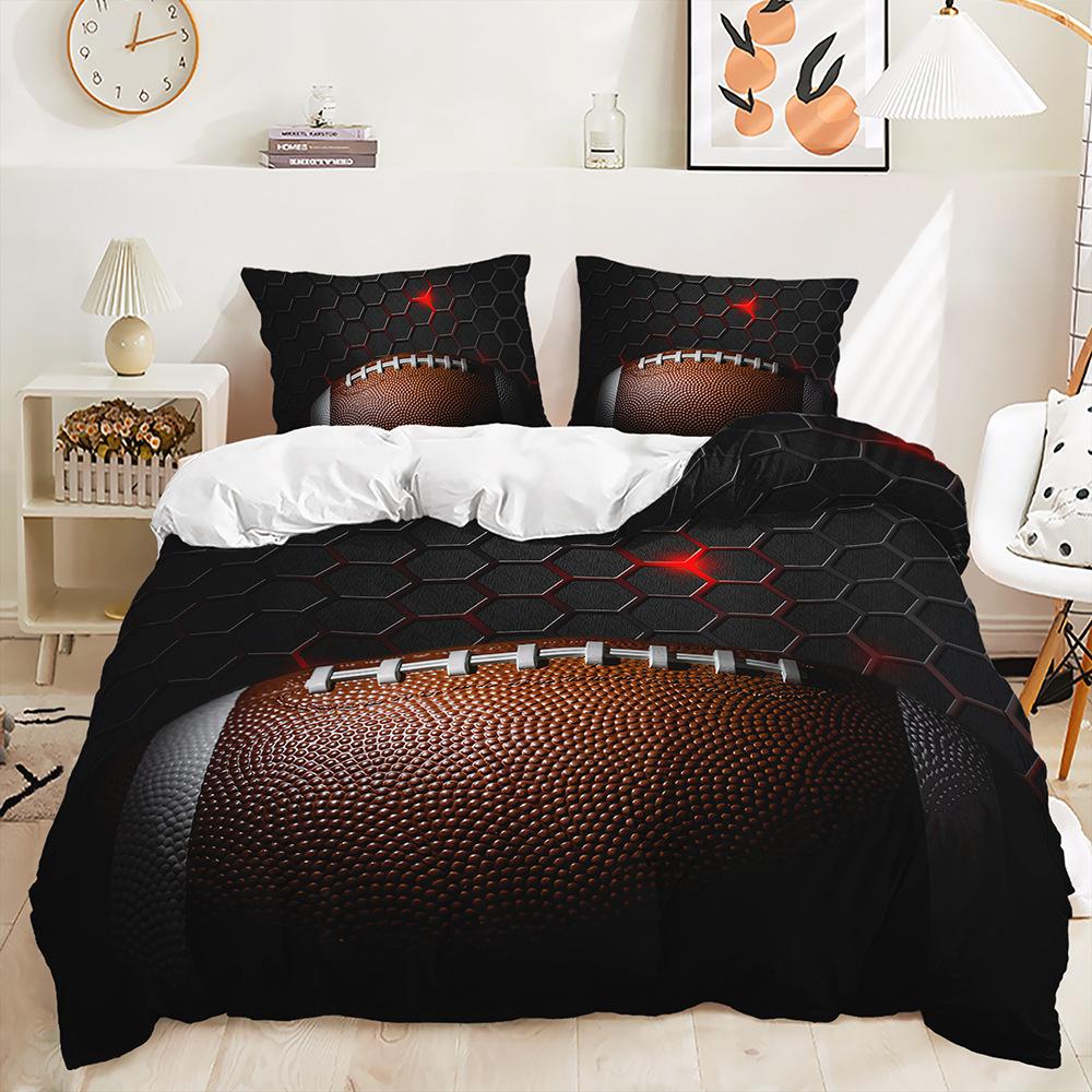 Bett Dreiteiliges Sport Baseball Boxen Bettbezug 3D Digitaldruck Set