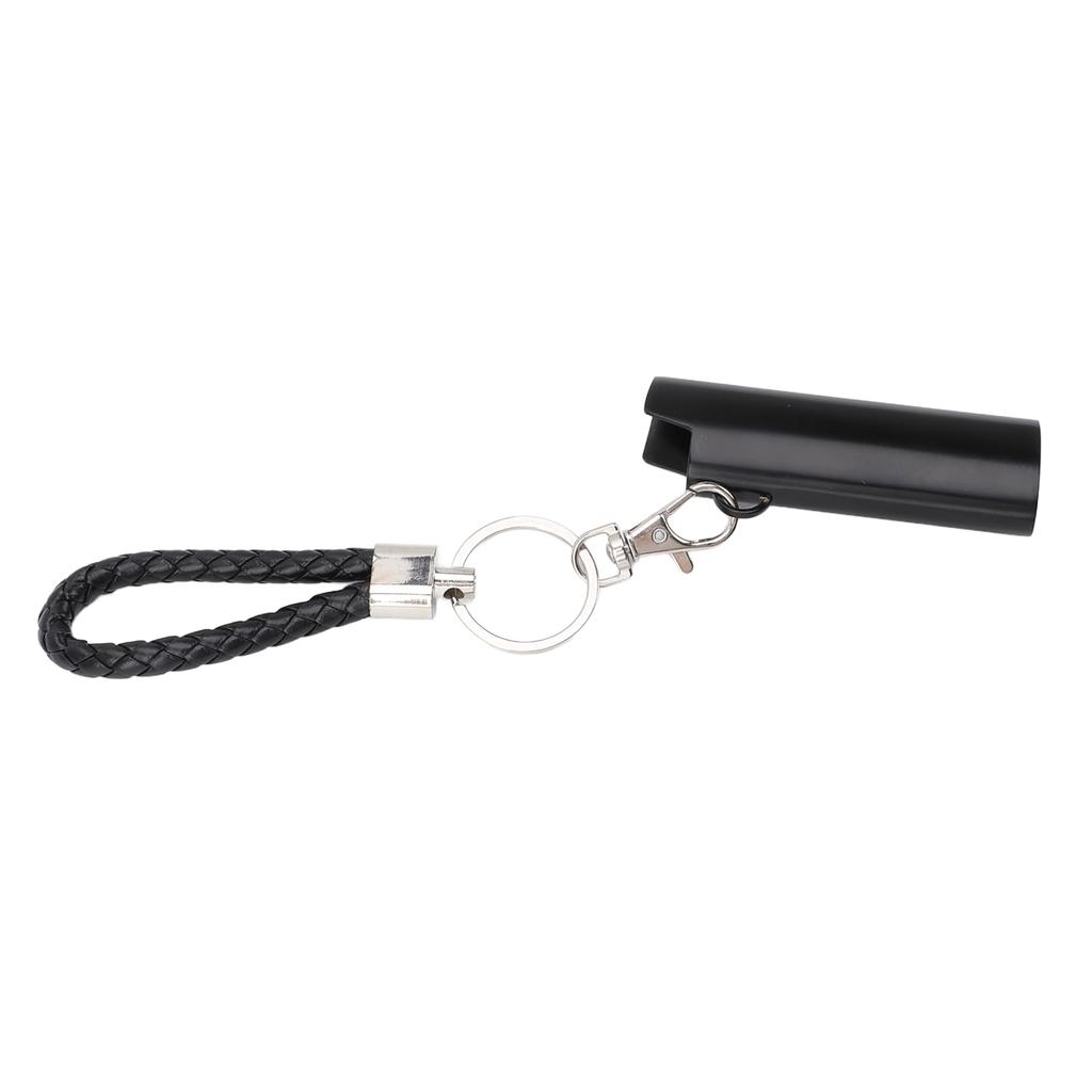 Lighter Holder Keychain with Spring Clip Retractable Metal Portable for Backpack Pocket Black