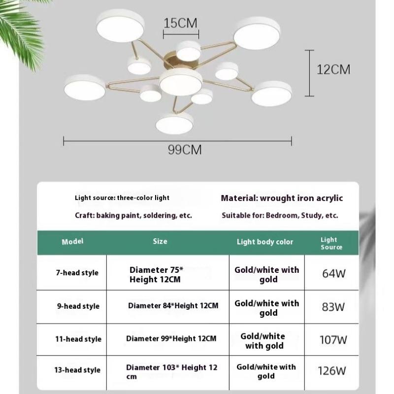 Living Room Lights, Ceiling Lights, Creative and Personalized Dining Room Lights, Modern and Simple Bedroom Chandeliers