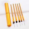 5pcs Wooden Handle Nylon Eye Makeup Brushes Eyeshadow Eyebrow Blender Brush Black