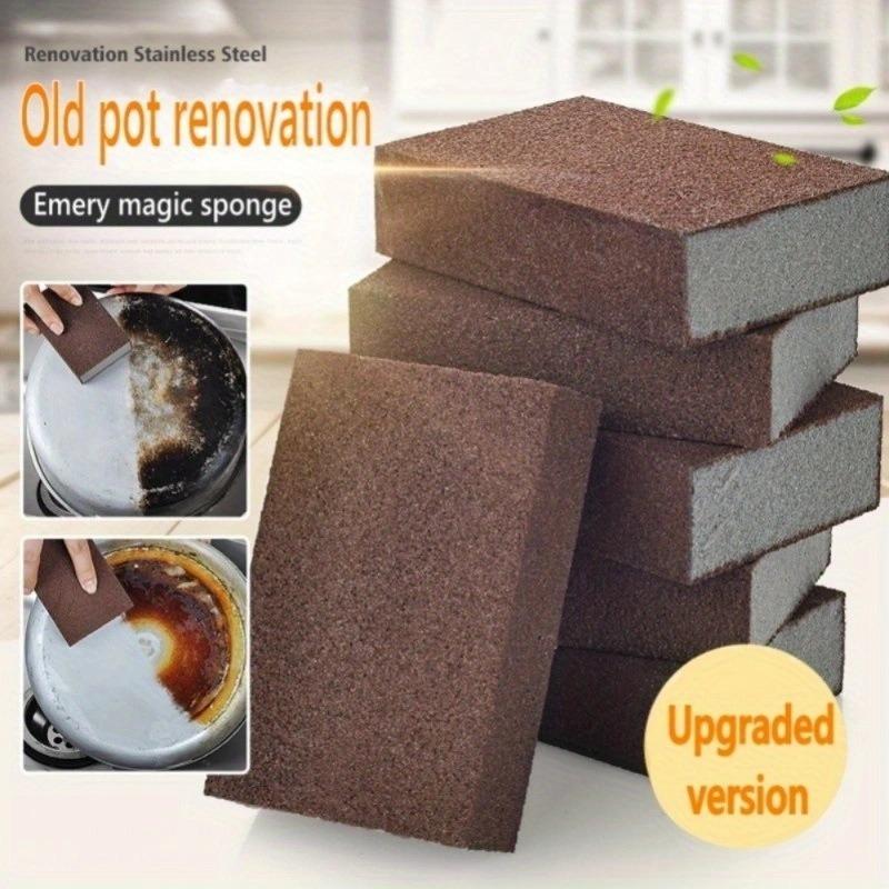4/6/8Pcs Carborundum Removing Rust Cleaning Brush Descaling Clean Rub for Cooktop Pot Kitchen Sponge