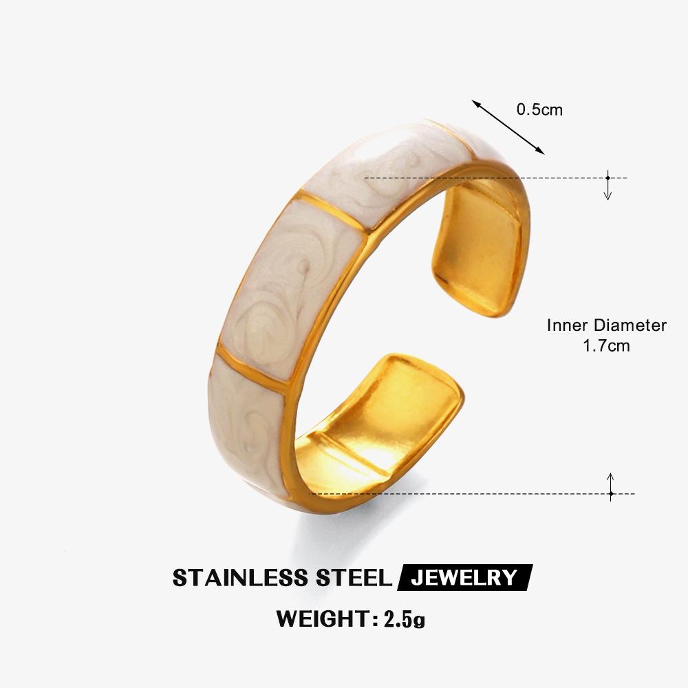 

Fashionable And Minimalist Bamboo Ring Woman Vintage Personality Zircon Colored Oil Droplet Opening Adjustable Rings resizable