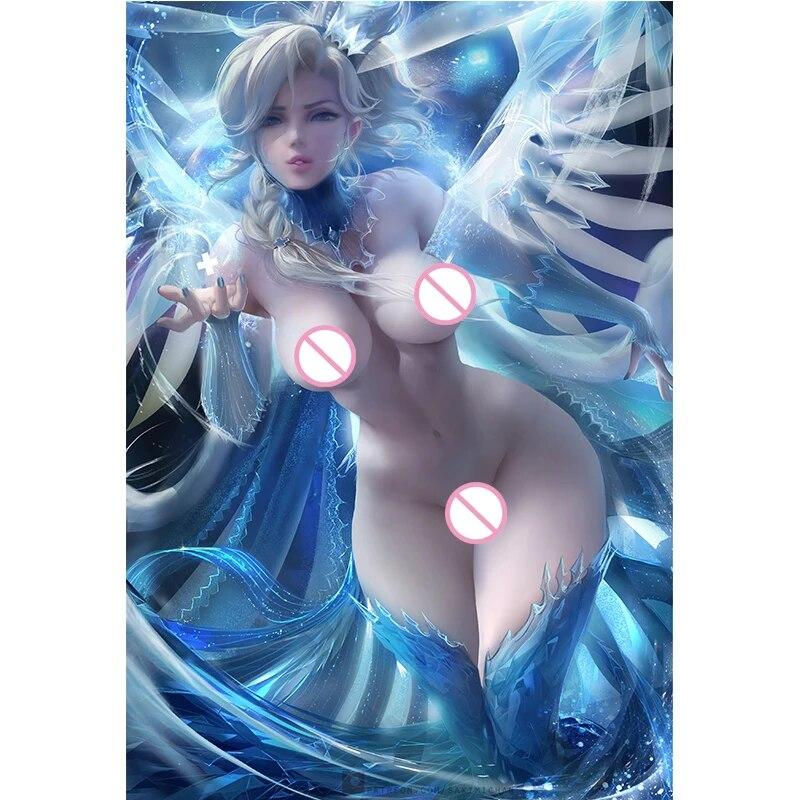 Print Azur Lane Cat Ears Nude Sexy Girl Art Poster Wall Art Canvas Painting 16x24 24x36 Inch Bedroom Home Decor Picture