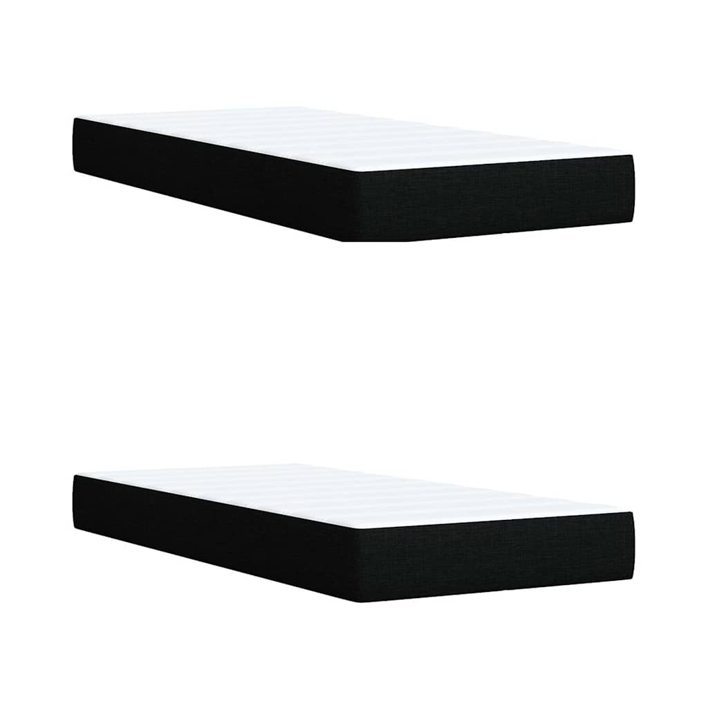 Box Spring Bed with Mattress Black 200x200 cm Fabric