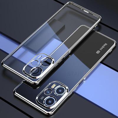 Pocof5 F5pro Luxusní Pokovovaný Nárazník Průhledné Pouzdro Pro Xiaomi Mi Poco F5 Pro 5g F4 F3 Gt Měkký Silikonový Průhledný Kryt Poko F 5