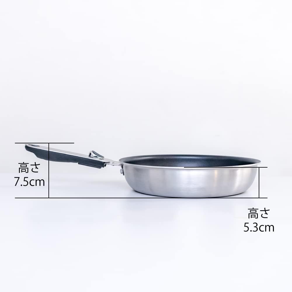 Frying Pan PENTA Made in PFOA and PFOS Safe and Removable 24cm with King's 2.0, Japan, Free, Secure, Gas/IH Compatible, Non-Stick, Handle, Healthy,