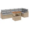 Garden Sofa Set with Cushions 7 Pcs Beige and Light Grey