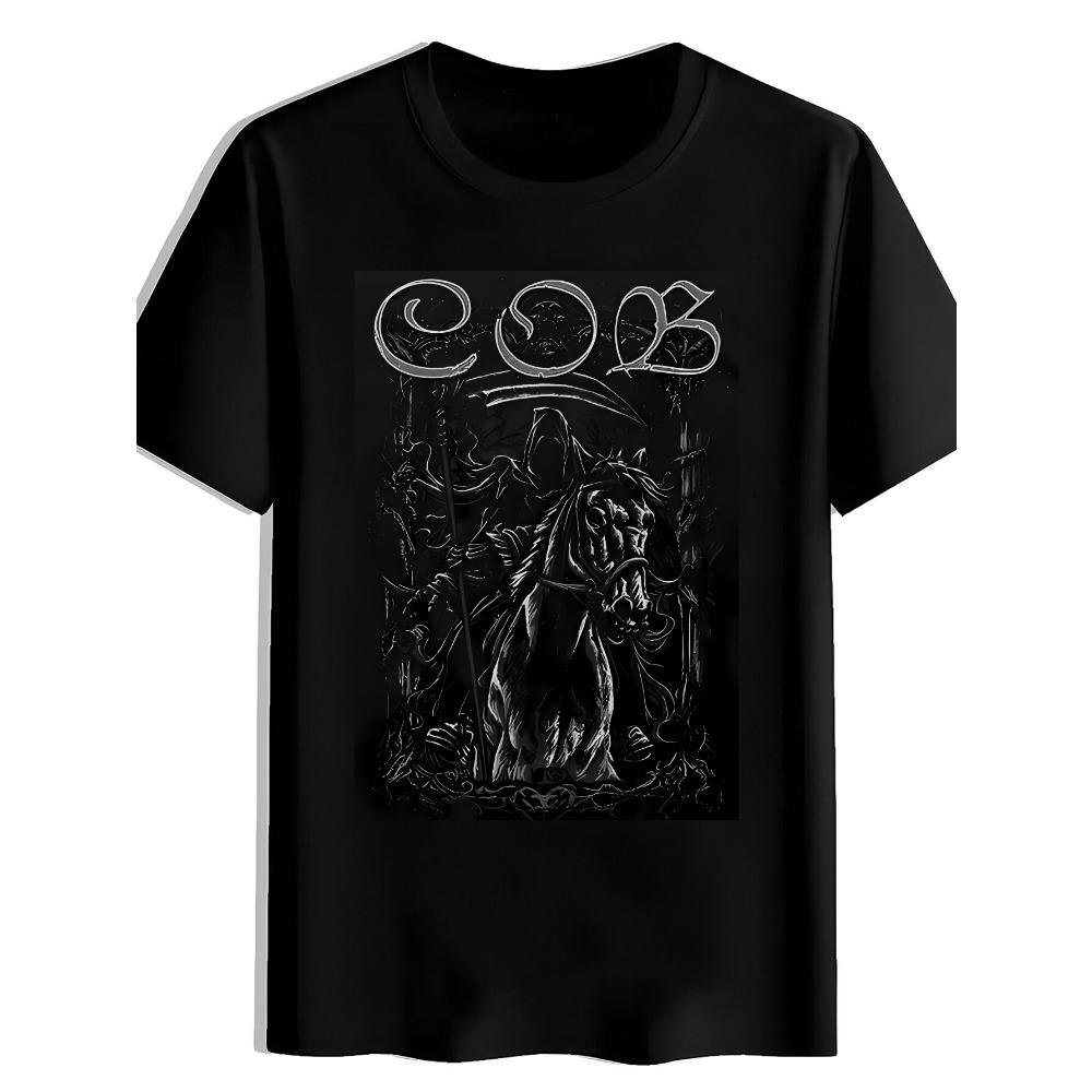 

Retro Rock Band Pattern T-Shirt Black Regular Short Sleeve Breathable Street Style Casual Outdoor Activities Four Seasons M