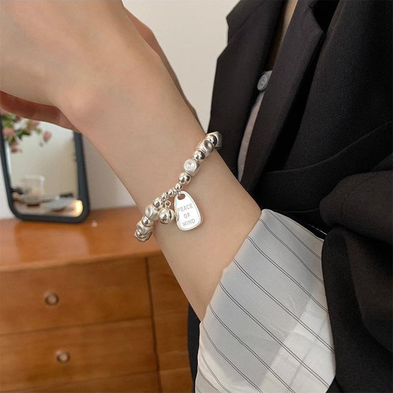 Korean Style Exquisite Matte Beaded Bracelet – Irregular Women's Elastic Jewelry Gift for Bestie (2023 New)