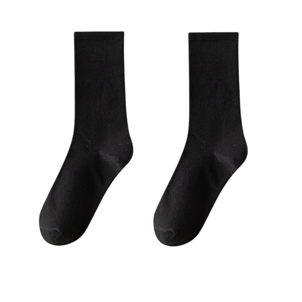 

Solid Color Women Long Socks Non-slip Girls Pile Socks Casual Middle Tube Socks Summer чёрный