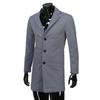 Men Formal Single Breasted Figuring Overcoat Long Wool Jacket Outwear Plus