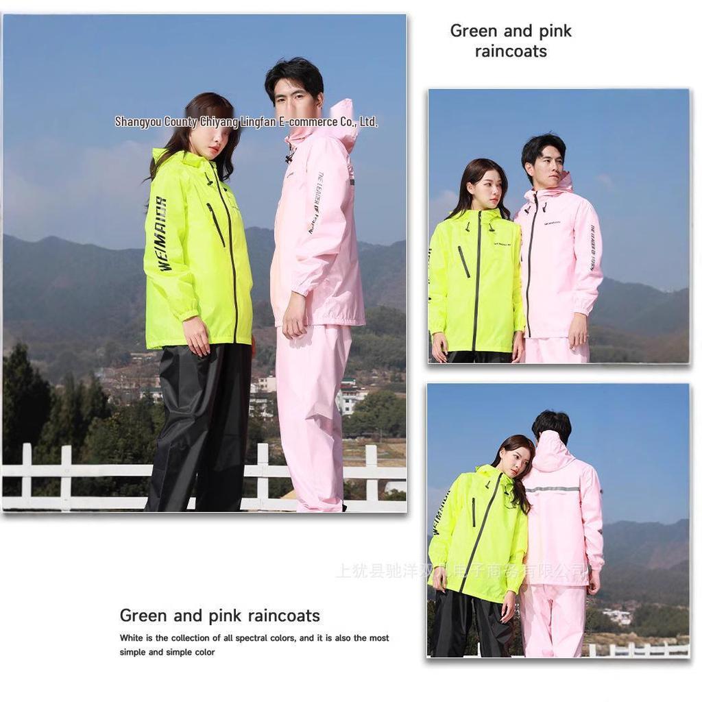 Unisex Full-Body Split Raincoat and Pants Set for Cycling