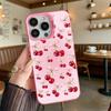 Cherry and Bow Pattern Shockproof Phone Case for Iphone 16 15 14 13 12 11 Pro Max/Mini Anti-Scratch Premium Hard Cover