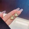 Koreanischer Trend Blume Blatt Ohrstecker für Frauen Lieblich Neu Kristall Geometrisch Rund Quadratisch Perle Opal Ohrschmuck Mädchen Geschenk