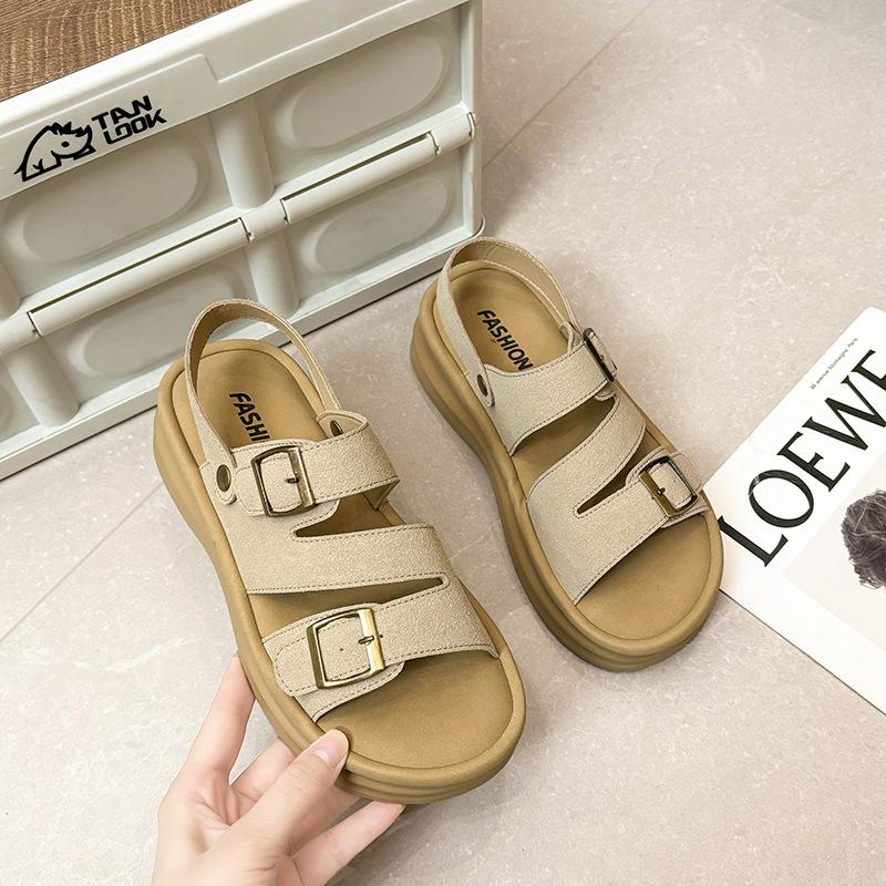 

Модные и повседневные крутые шлепанцы на толстой подошве, высококлассная уличная обувь, летние новые красивые, универсальные сандалии для выхода в свет 39 абрикосовый