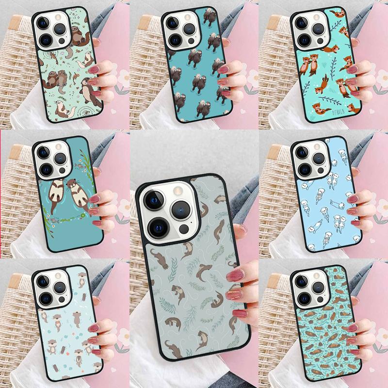 Sea Otter Animal Phone Case For iPhone 17 Air 15 16e 14 13 Pro Max Coque 12 11 Pro Max PLUS cover