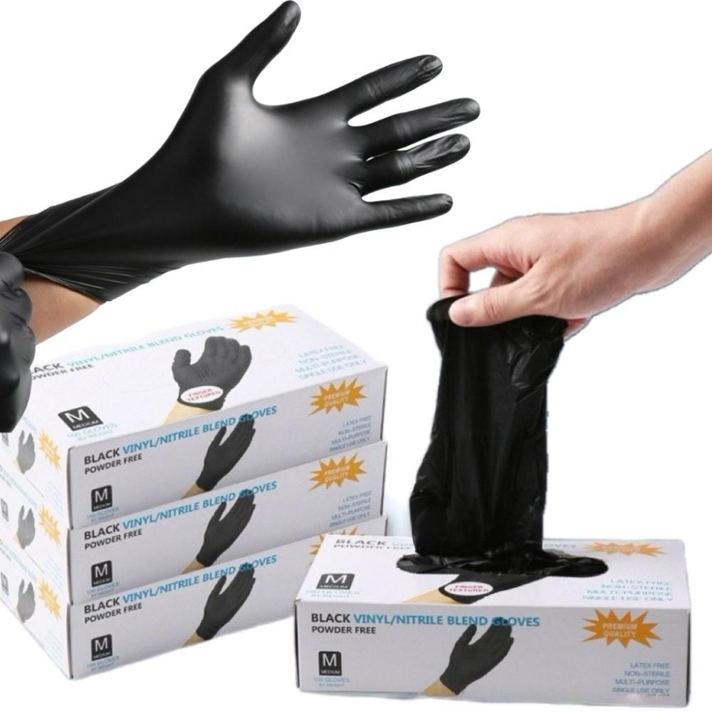 100pcs Nitrile Disposable Gloves Convenient Clean Gloves Food Grade Gloves Hairdressing