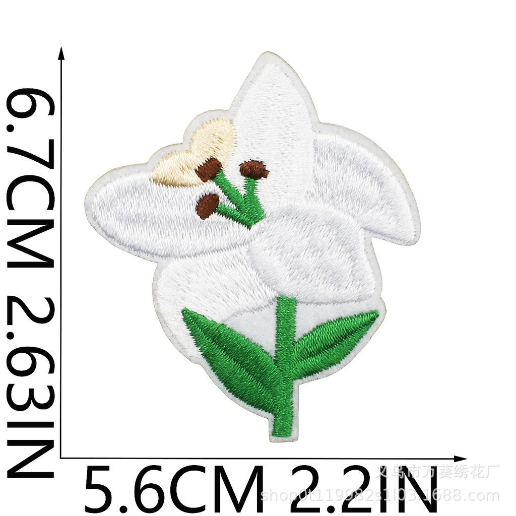 Small Daisy Embroidery Cloth Sticker Cartoon Peony Flower Bag Decoration Computer Embroidery Beautiful Small Red Flower Patch Ironing