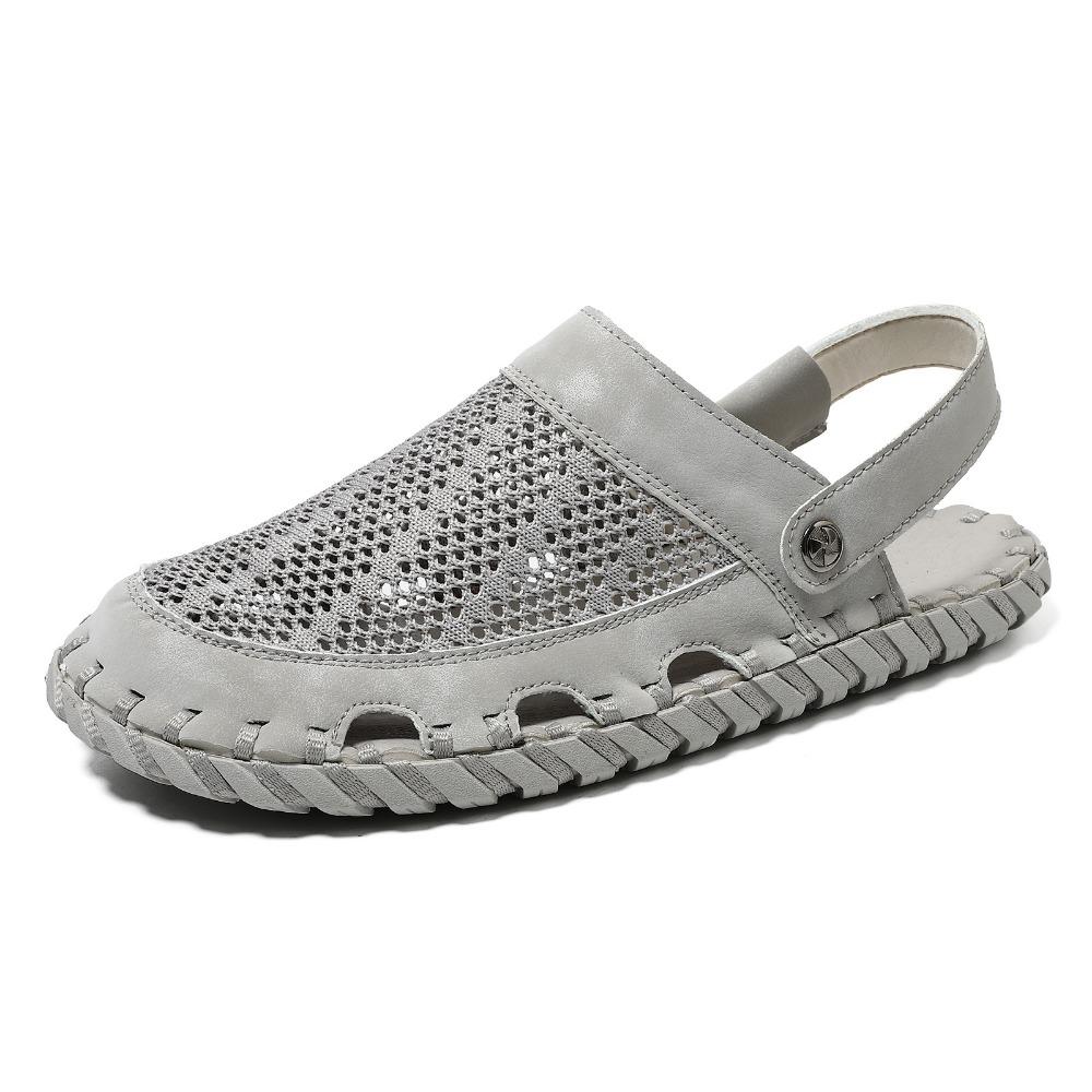 Men Sandals Outdoor Beach Slippers Fashion Korean Style Genuine Leather Shoes