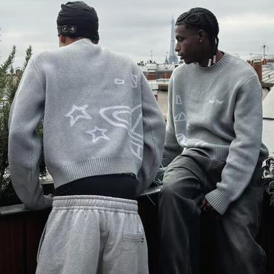Star Jacquard Knit Sweater - Unisex American Street Style