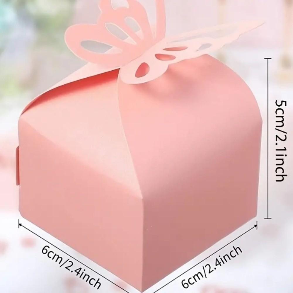 50pcs Pink Butterfly Favor Boxes Small Size Elegant Butterfly Candy Boxes 3D Design Butterfly Present Boxes Party Favors