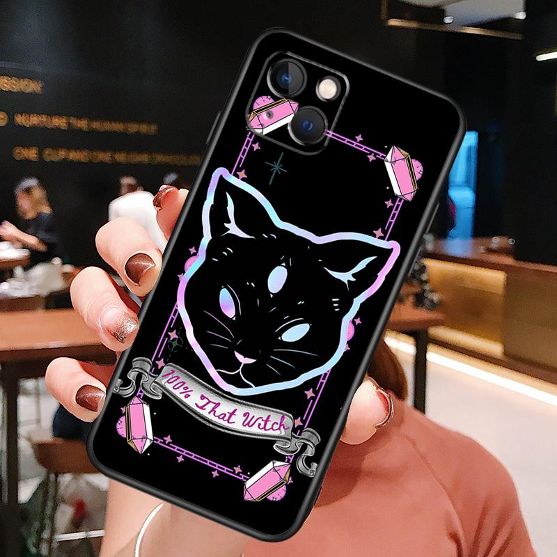 Death Tarot Cat Phone Case For iPhone 16 Pro Max 15 13 12 11 14 Pro Max Plus 12 13 Mini XR 16e Funda Cover