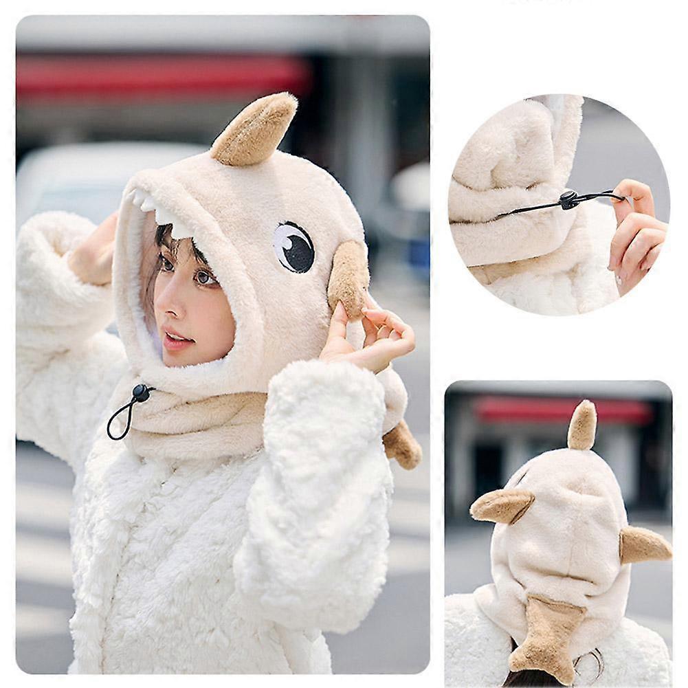 Shark Plush Warm Ear Protection Caps Winter Full Face Mask Hat Head Neck Cover