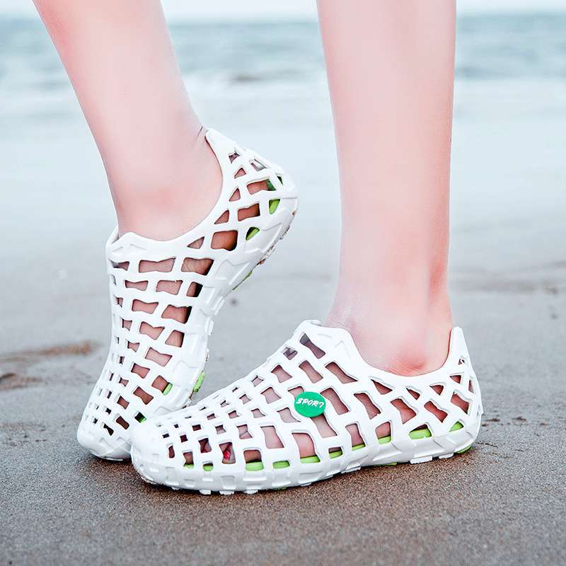 Summer hole shoes wading shoes men's casual beach shoes sandals non-slip half-drag Roman sandals couple bird's nest tide shoes
