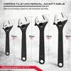 4pcs Adjustable Wrench Set Wrenches Sets: 6, 8, 10, 12 Inch Chrome Vanadium Steel for Automotive Plumbing and Household Repairs
