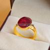 Ruby Oval Cut With 925 Sterling Silver Gold Plated Ring For Men's #B511 JL375684075067